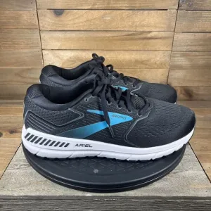 Brooks Women's Size 9.5 Wide Ariel 20 Black Blue Lace Up Running Shoes Sneakers