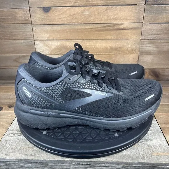 Brooks Ghost 14 Running Shoes Womens Size 10 Black Lace Up Sneakers NO INSOLES