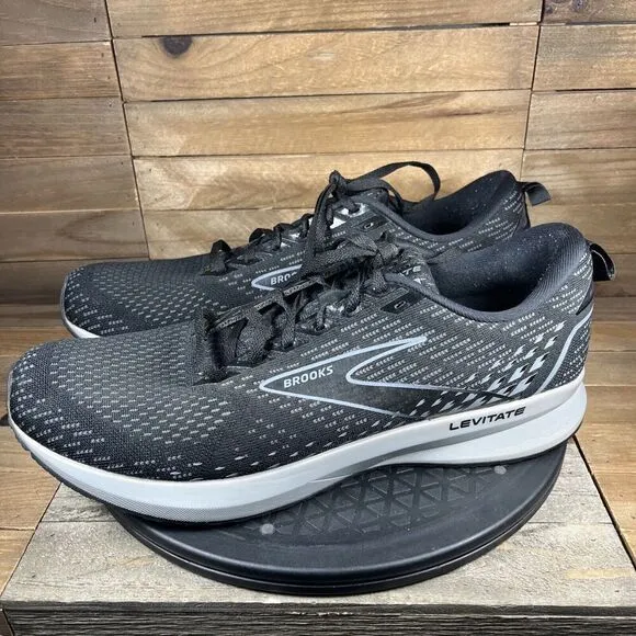 Brooks Levitate 5 Running Shoes Black/Ebony/Grey US Men Size 13 No INSOLES