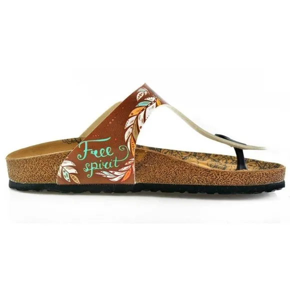 Brown Arrow T-Strap Sandal - Calceo Line of Goby Shoes