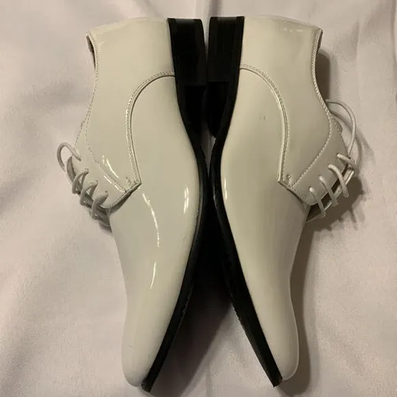 Bruno Marc size 11 white tuxedo shoes. NWOT never worn