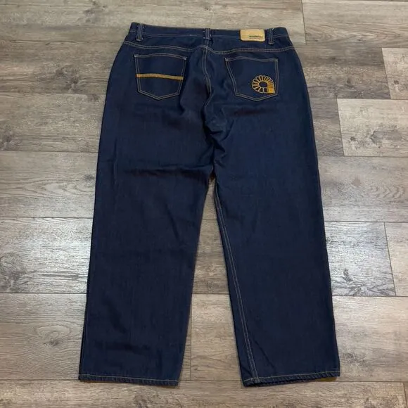 BUNDLE! 2 Pair of New Akademiks Wide Leg Baggy Jeans Big &amp; Tall Men's Size 46x34