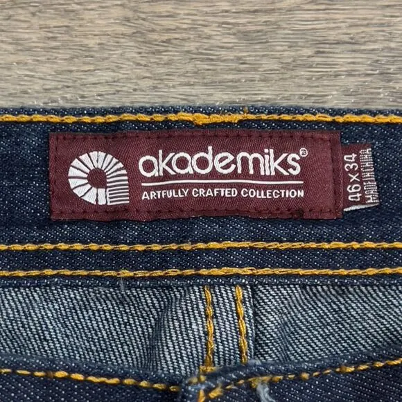 BUNDLE! 2 Pair of New Akademiks Wide Leg Baggy Jeans Big &amp; Tall Men's Size 46x34