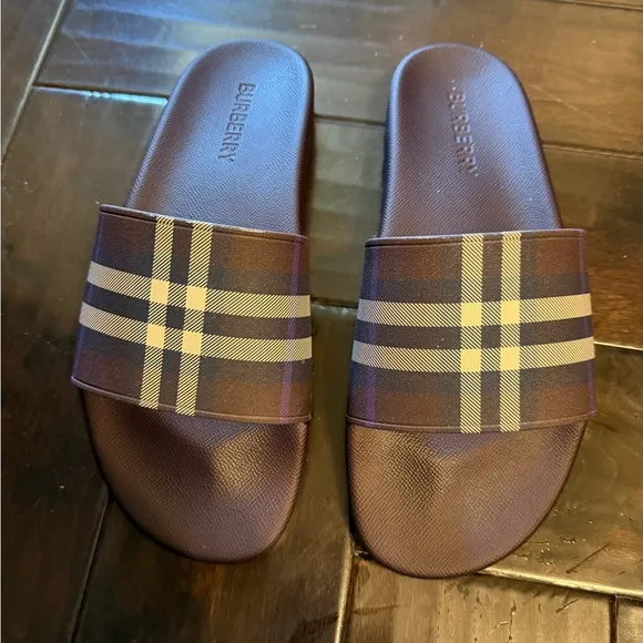 Burberry Men's Brown Slide Sandals