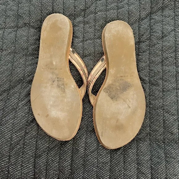 Burberry Metallic and Tan Plaid Sandals for Women
