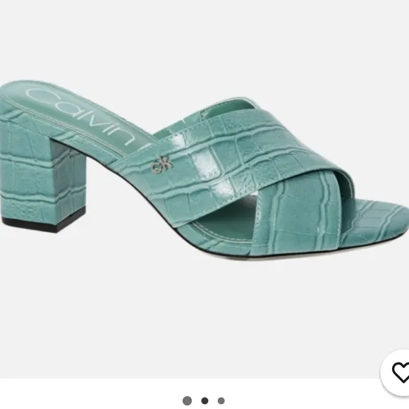 Calvin Klein Women's Turquoise Slide Sandals