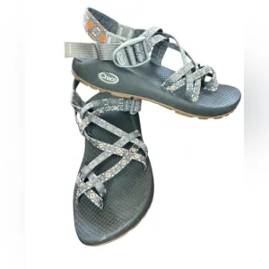 Chaco Women's Classic Creed Gray Orange Sport Outdoor Sandals Hiking Shoes sz 6