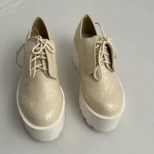 Cheap Monday Tractor iridescent glitter platform shoes