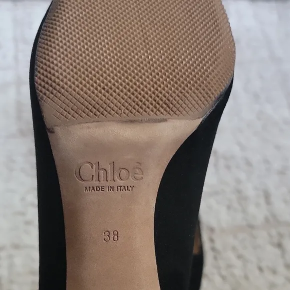 Chloe Black Suede Size 38 Org $495
