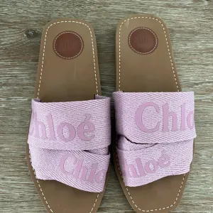 Chloe Women's Woody Logo Slide Sandals Pink Size 38 Worn Once