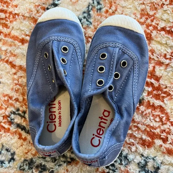 Cienta Washed Denim Slip On Laceless Blue Shoes 24 slightly used and 25 new