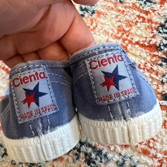 Cienta Washed Denim Slip On Laceless Blue Shoes 24 slightly used and 25 new