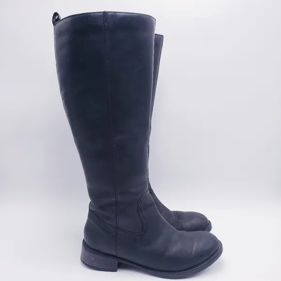 Clarks Swansea Glen Fleece Lined Waterproof Riding Boots Black Leather Size 8