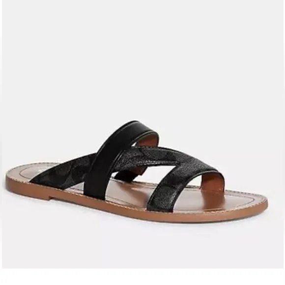 Coach Black Slide‎ Sandals