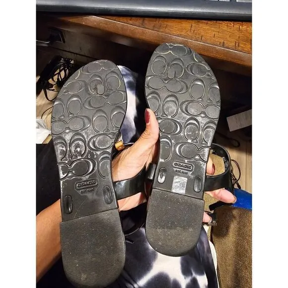 Coach Piccadilly Black Sandals Size 7