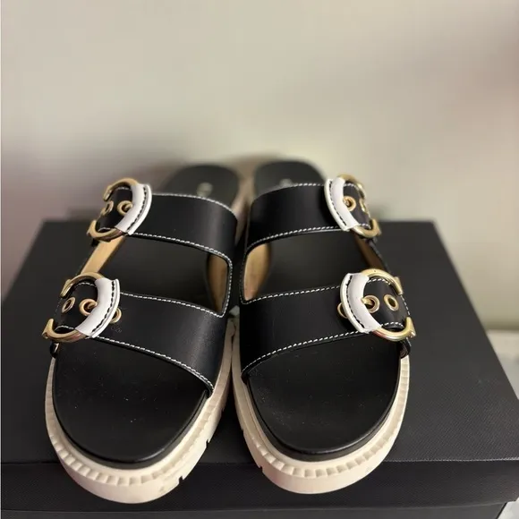 Coach Piper Black &amp; White Women's Sandals