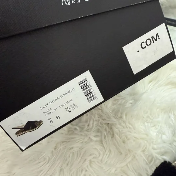 Coach Tally shearling Black Fuzzy Sandals