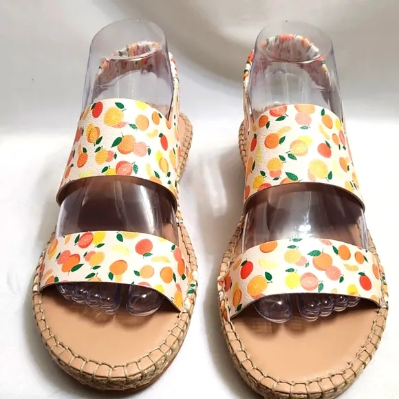 Cole Haan Grandseries Leather Fruit Filled Espadrille sandals (w sizes 7, 8)