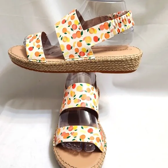 Cole Haan Grandseries Leather Fruit Filled Espadrille sandals (w sizes 7, 8)