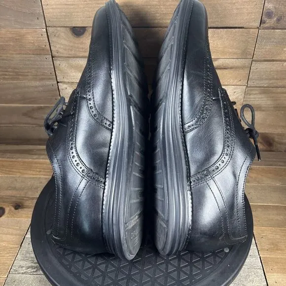 Cole Haan Mens Size 12 Original Grand Shortwing Oxford Shoes Triple Black C27984