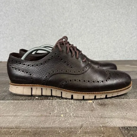 Cole Haan Mens Size 12 Zerogrand OS Wing Tip Oxford Brown Shoes Lace Up C25273