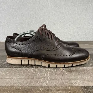 Cole Haan Mens Size 12 Zerogrand OS Wing Tip Oxford Brown Shoes Lace Up C25273