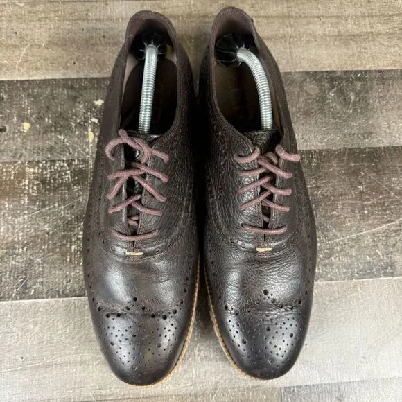 Cole Haan Mens Size 12 Zerogrand OS Wing Tip Oxford Brown Shoes Lace Up C25273