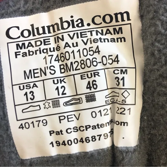 Columbia Fairbanks Omni Heat Boots Size Men's 13 Waterproof Gray NEW!