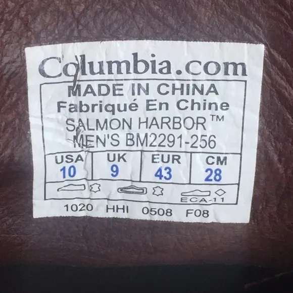 Columbia Lace Up Shoes Oxford Leather Brown Style Name Salmon Harbor Size 10