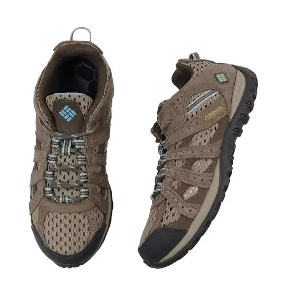 Columbia Women's 6.5 Comfort Shoes Suede/Mesh Hiking Lace-Up Brown Sneakers