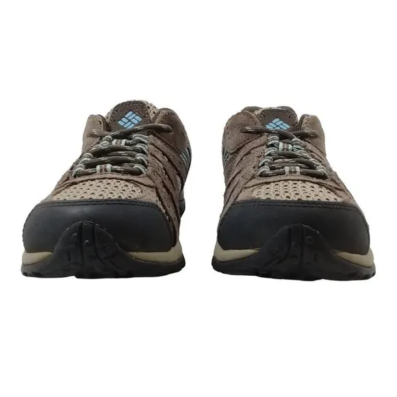 Columbia Women's 6.5 Comfort Shoes Suede/Mesh Hiking Lace-Up Brown Sneakers