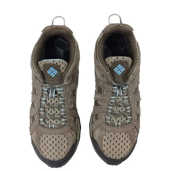Columbia Women's 6.5 Comfort Shoes Suede/Mesh Hiking Lace-Up Brown Sneakers