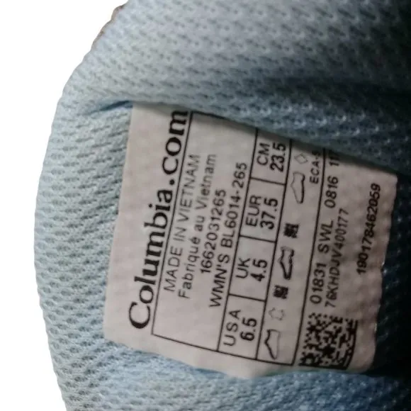 Columbia Women's 6.5 Comfort Shoes Suede/Mesh Hiking Lace-Up Brown Sneakers