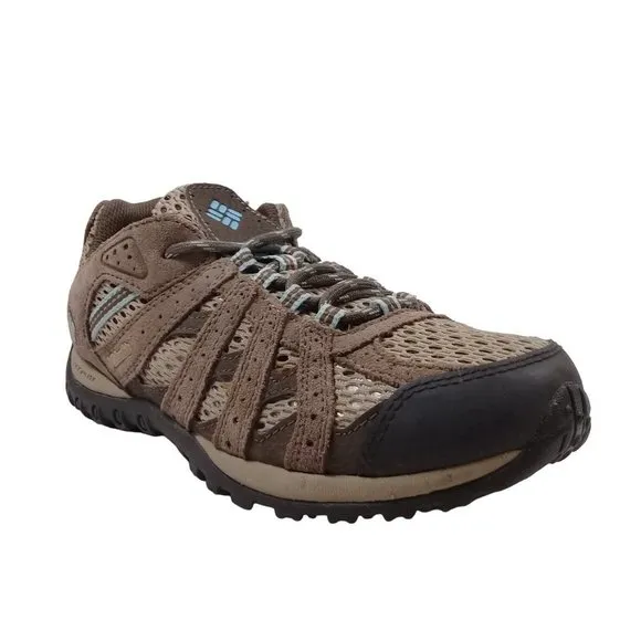 Columbia Women's 6.5 Comfort Shoes Suede/Mesh Hiking Lace-Up Brown Sneakers