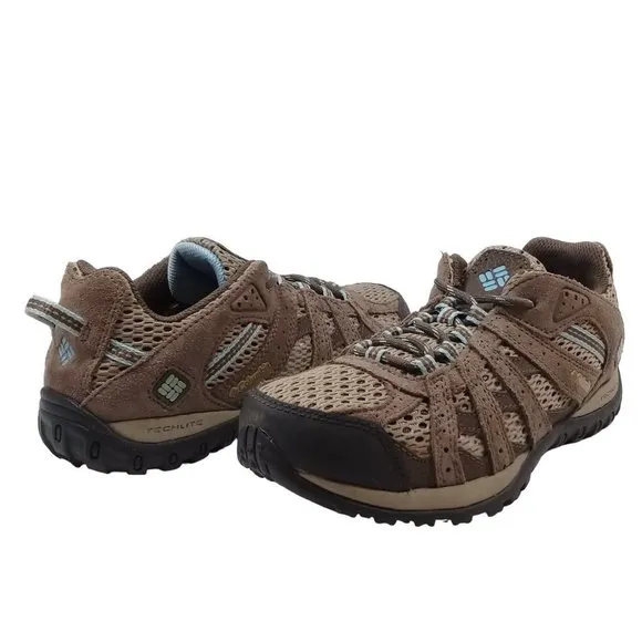 Columbia Women's 6.5 Comfort Shoes Suede/Mesh Hiking Lace-Up Brown Sneakers