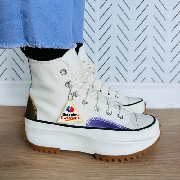 ❤️Converse Run Star Hike Platform Chrome Chunky 11.5 Women's Shoes Beige A09796C