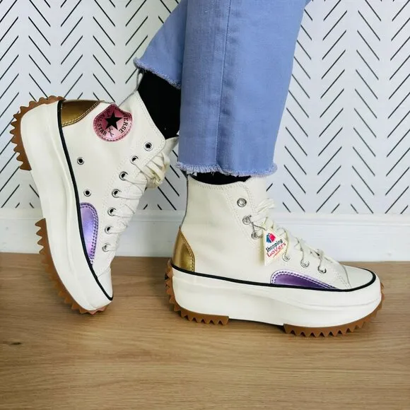 ❤️Converse Run Star Hike Platform Chrome Chunky 11.5 Women's Shoes Beige A09796C
