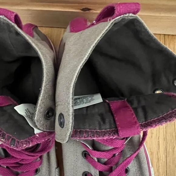 Converse Size 6 Gray &amp; Pink Chuck Taylor All Star High Top Sneakers Shoes