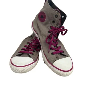Converse Size 6 Gray &amp; Pink Chuck Taylor All Star High Top Sneakers Shoes