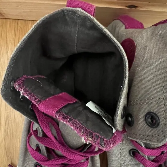 Converse Size 6 Gray &amp; Pink Chuck Taylor All Star High Top Sneakers Shoes