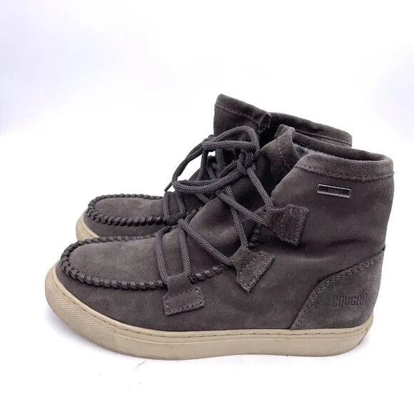 Cougar Fabiola Suede Boots Women's Waterproof Gray Size 6m Lace-Up