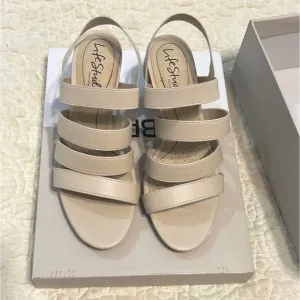 Cream heeled sandals