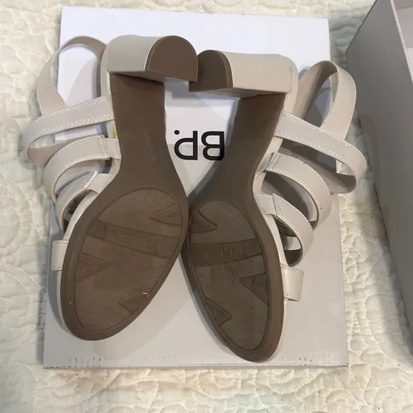 Cream heeled sandals