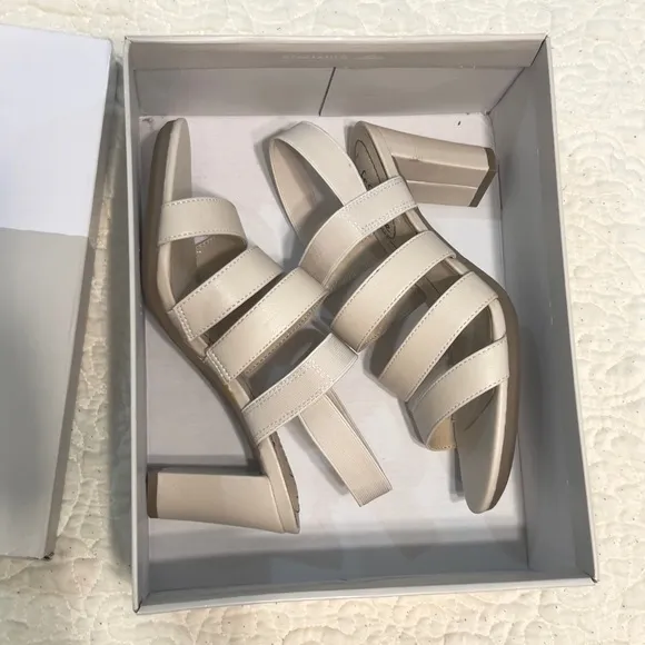 Cream heeled sandals