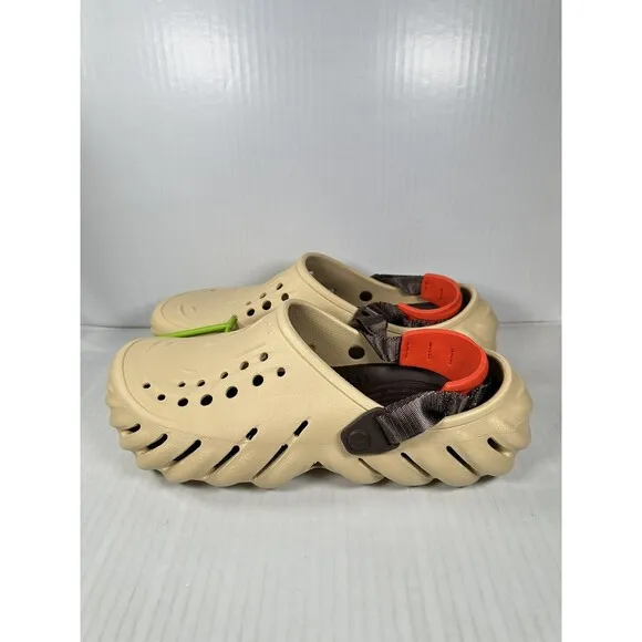 Crocs Echo Clog Sesame Tan Adult Mens Size 12 207937-0HX BRAND NEW