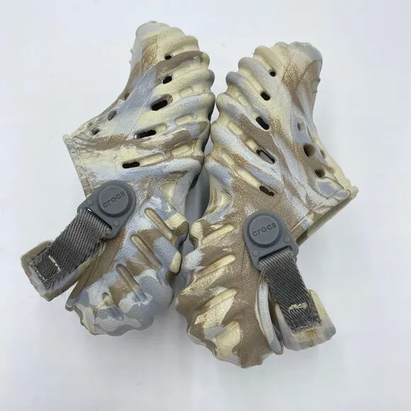 Crocs Toddler Grey Marbled Echo Clog Sandals Size 6C