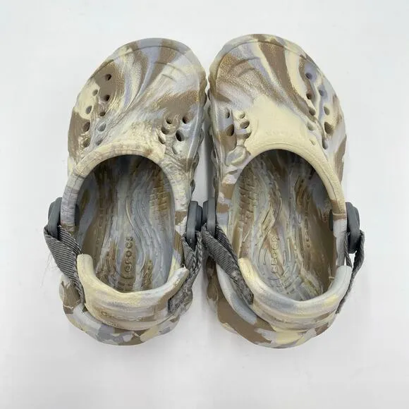 Crocs Toddler Grey Marbled Echo Clog Sandals Size 6C