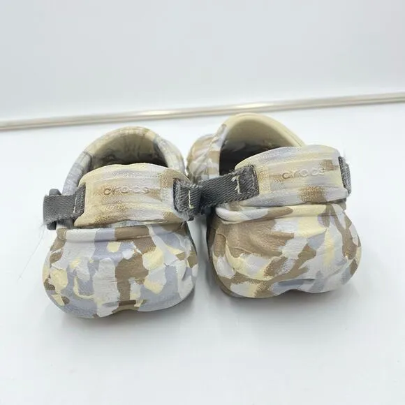 Crocs Toddler Grey Marbled Echo Clog Sandals Size 6C