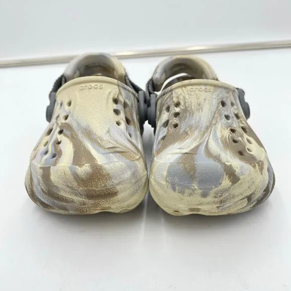 Crocs Toddler Grey Marbled Echo Clog Sandals Size 6C