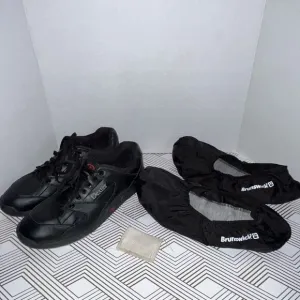 Dexter Mens Bowling Shoes Sz 9 2W Ricky II Black Brunswick Reusable Shoe Shield